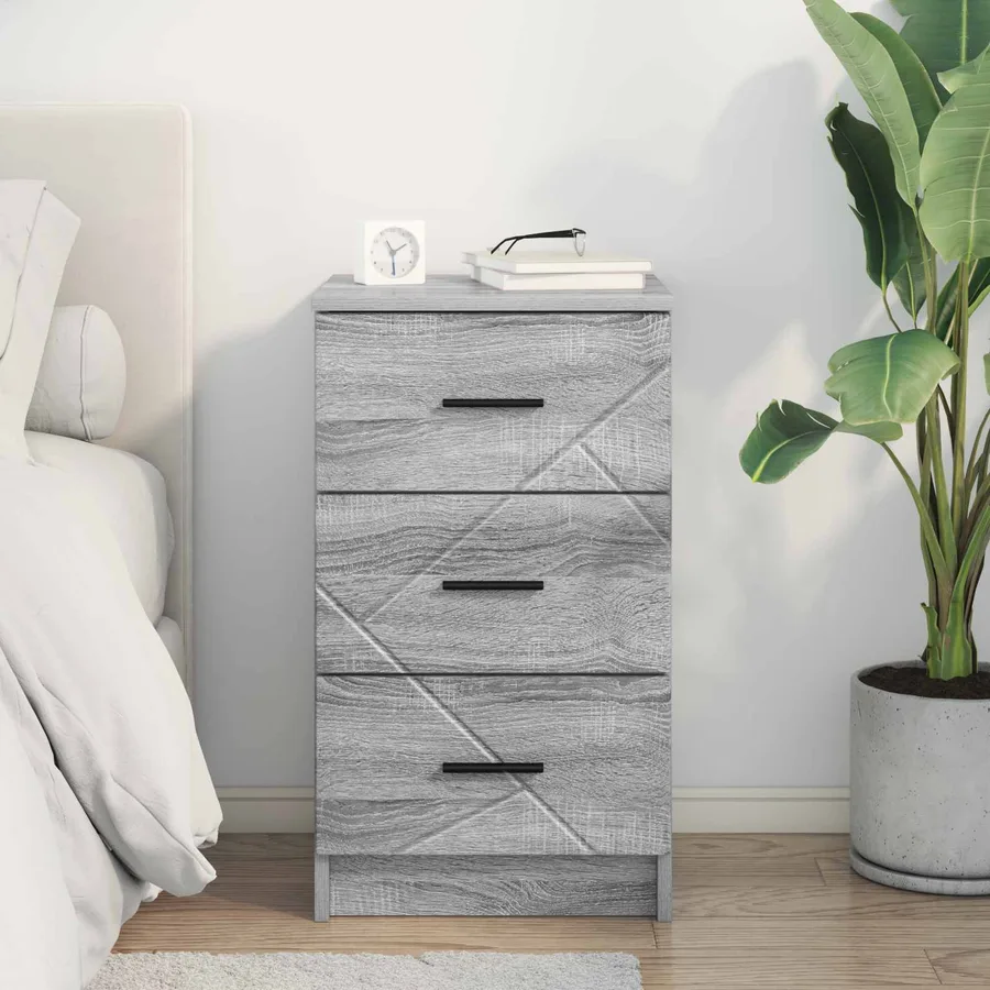 Cabinet de chevet Sonoma gris 38 x 38 x 66 cm Bois d'ingénierie - 4