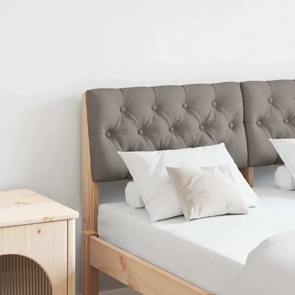 Tête de lit capitonnée Taupe 120 cm Pin massif