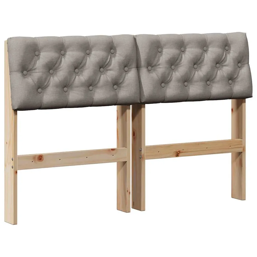 Tête de lit capitonnée Taupe 120 cm Pin massif - 2