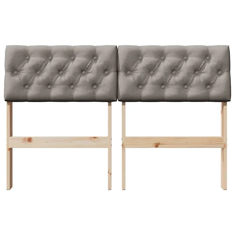 Tête de lit capitonnée Taupe 120 cm Pin massif - 4