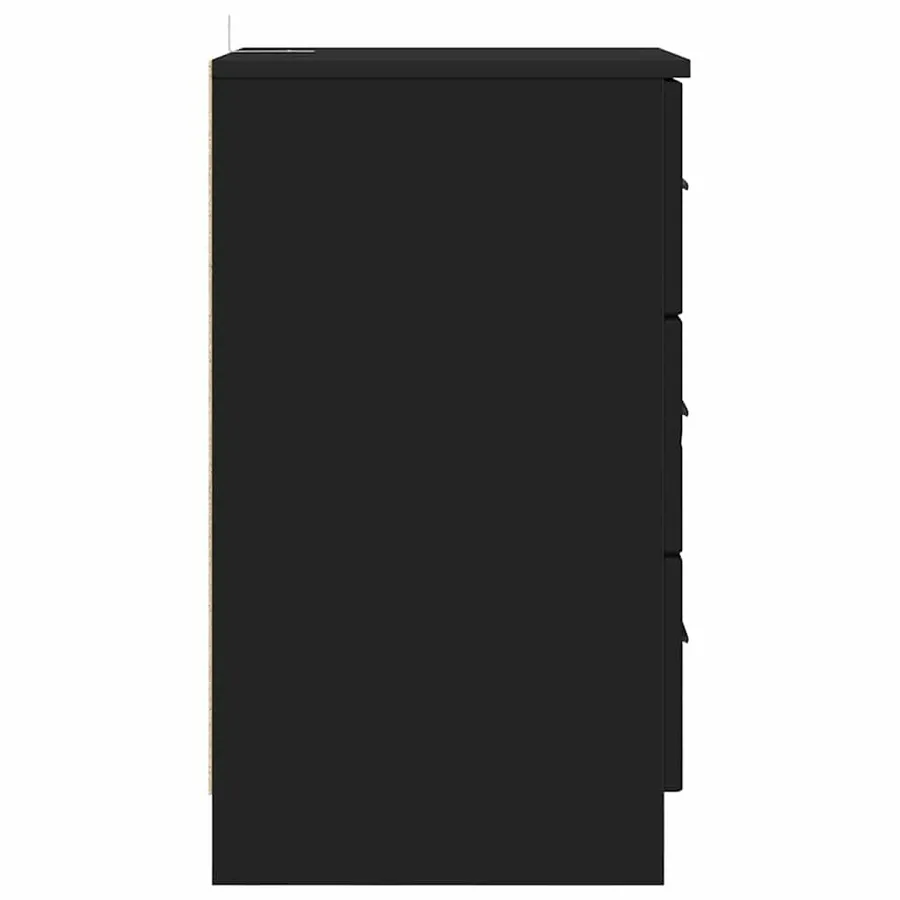 Cabinet de chevet Noir 38 x 38 x 66 cm Bois d'ingénierie - 10