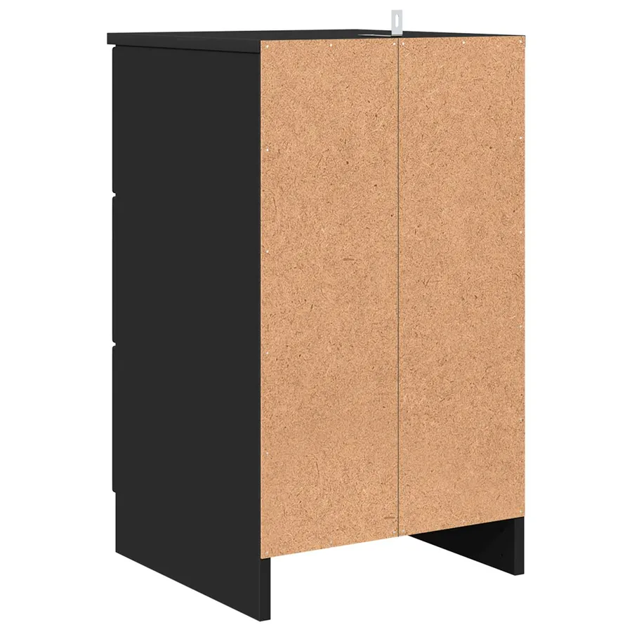 Cabinet de chevet Noir 38 x 38 x 66 cm Bois d'ingénierie - 11