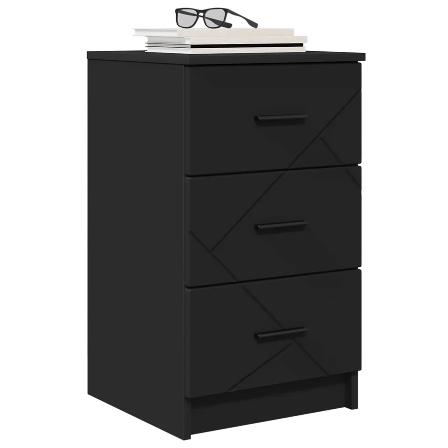 Cabinet de chevet Noir 38 x 38 x 66 cm Bois d'ingénierie - 3
