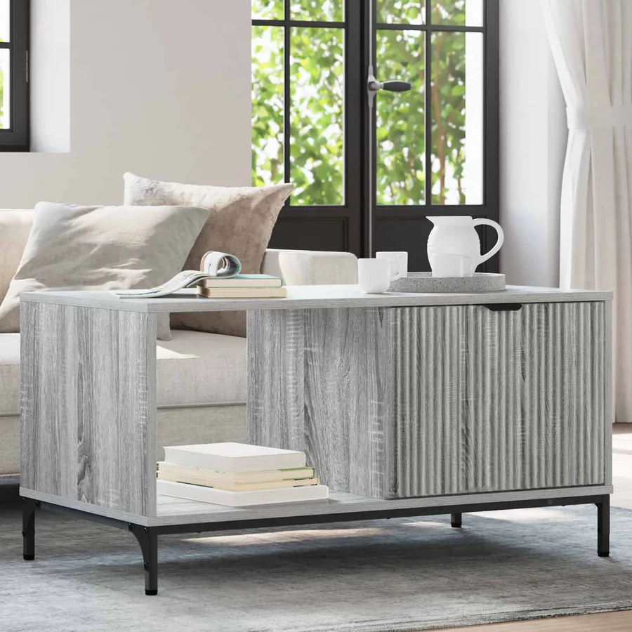Table basse Gris Sonoma 90 x 49 x 46 cm Bois d'ingénierie