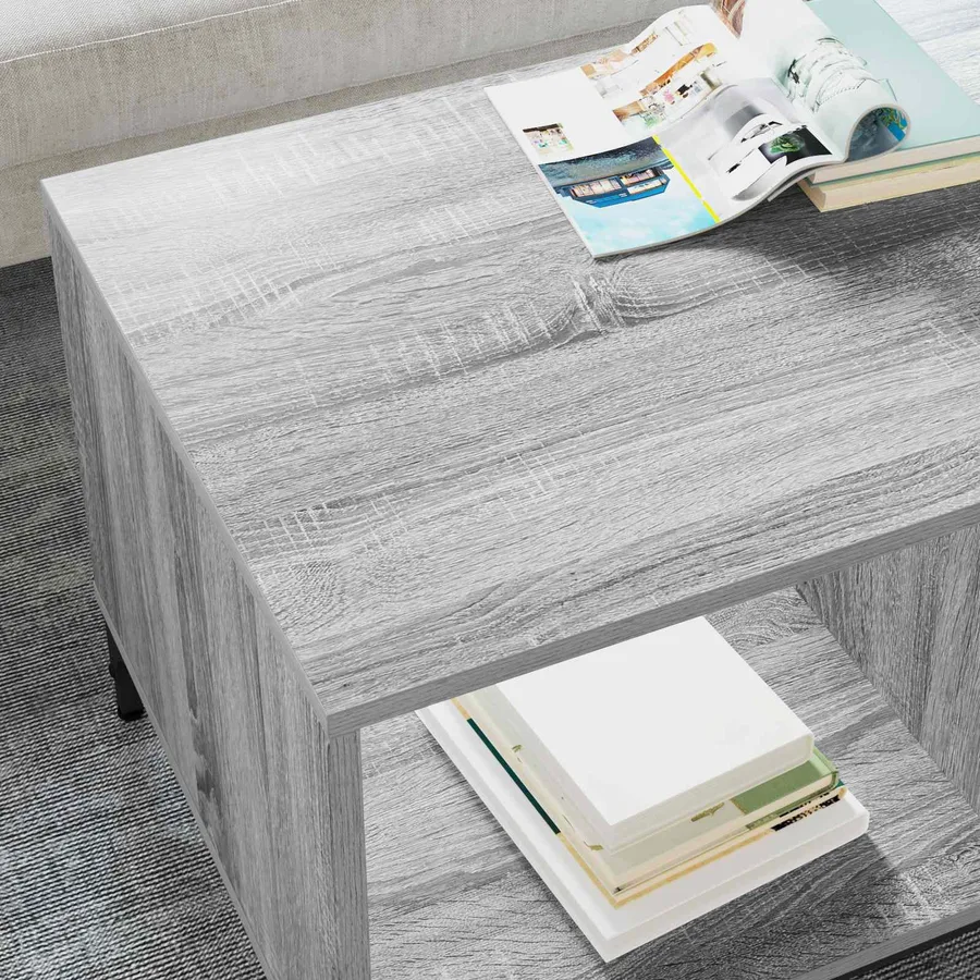 Table basse Gris Sonoma 90 x 49 x 46 cm Bois d'ingénierie - 4