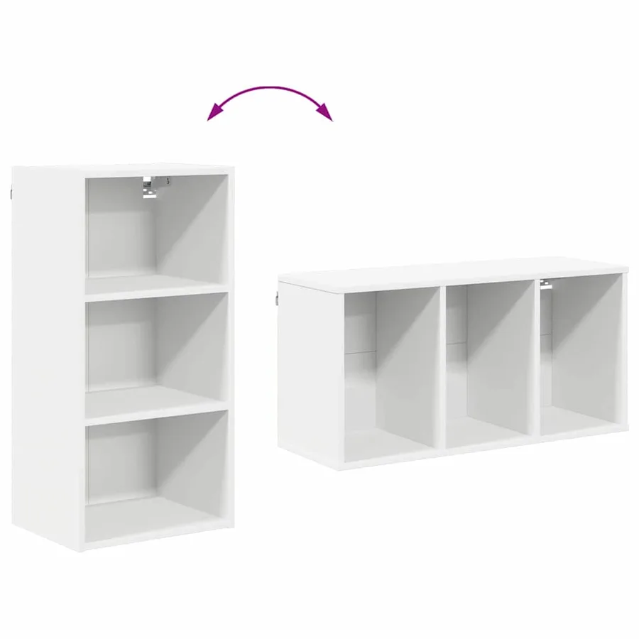 Armoire suspendue Blanc 40 x 29,5 x 80 cm Bois d'ingénierie - 10