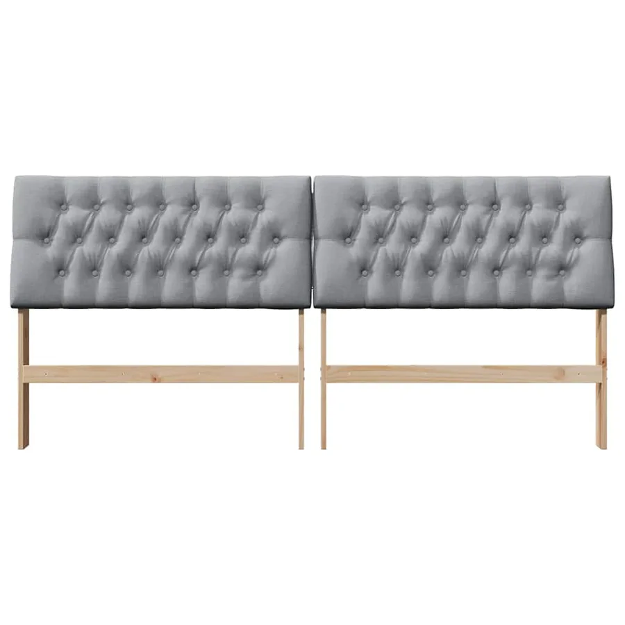 Tête de lit capitonnée Gris clair 200 cm Pin massif - 4