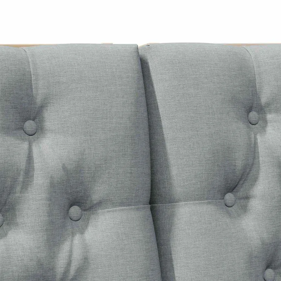 Tête de lit capitonnée Gris clair 200 cm Pin massif - 7