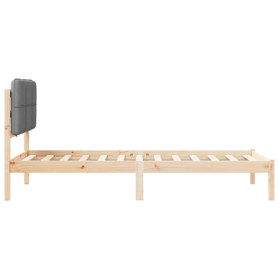 Cadre de lit avec tête de lit rembourrée Gris clair 75 x 190 cm - 6