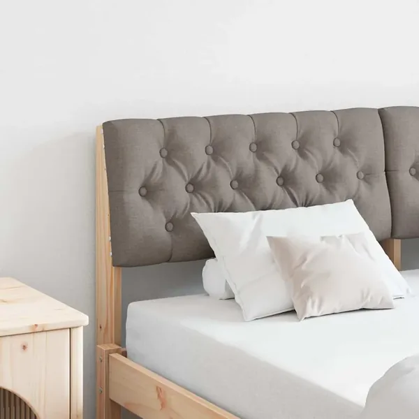 Tête de lit capitonnée Taupe 150 cm Pin massif