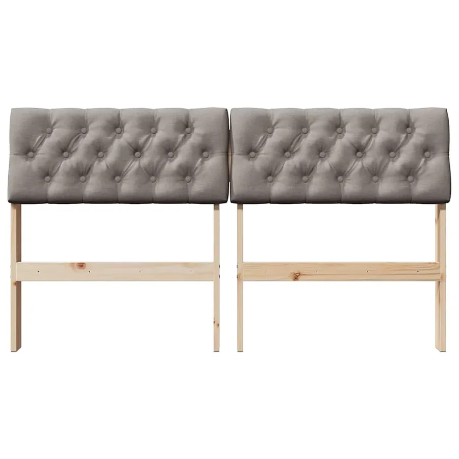 Tête de lit capitonnée Taupe 150 cm Pin massif - 4