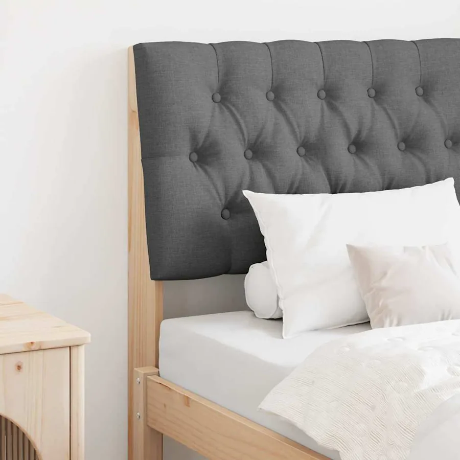 Tête de lit capitonnée Gris foncé 80 cm Pin massif