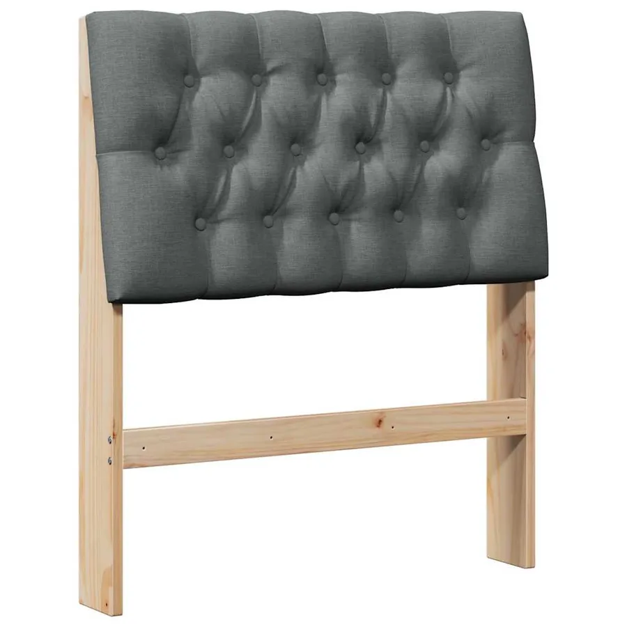 Tête de lit capitonnée Gris foncé 80 cm Pin massif - 2