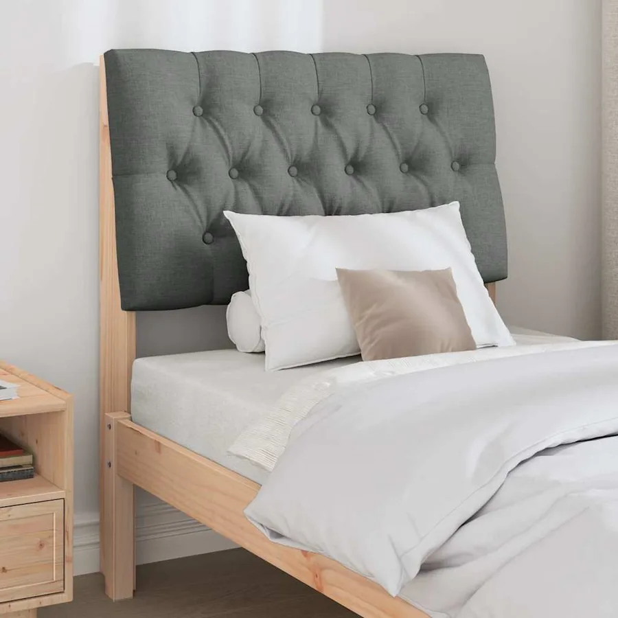 Tête de lit capitonnée Gris foncé 80 cm Pin massif - 3