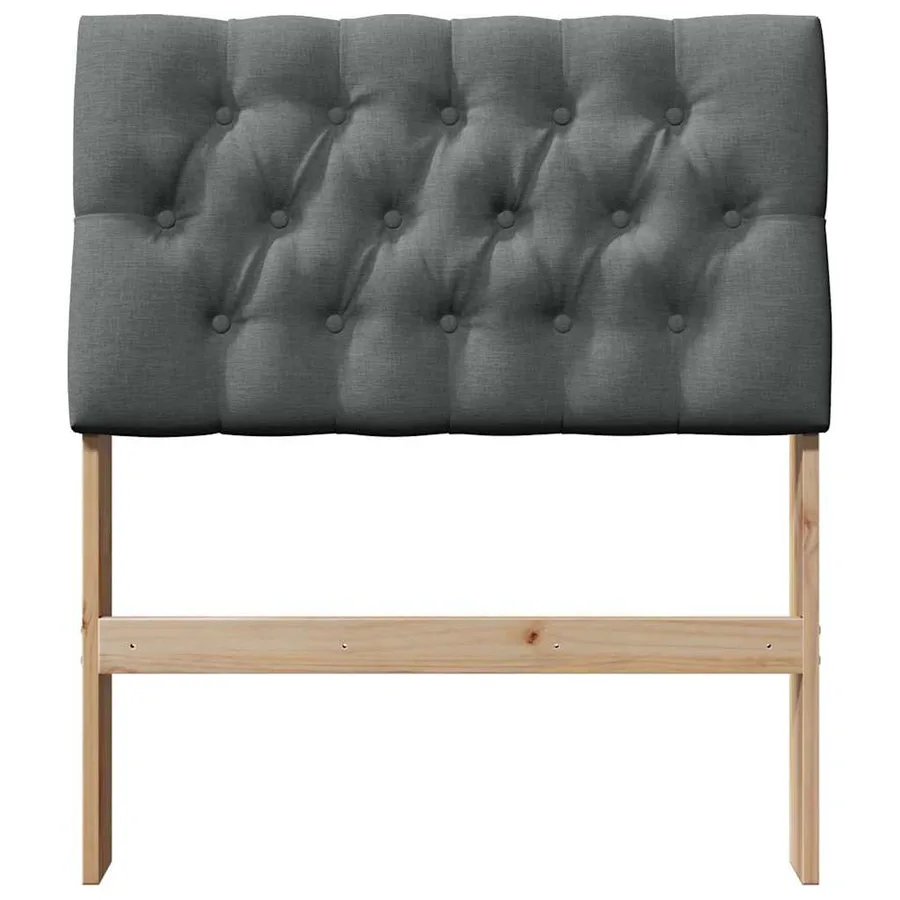 Tête de lit capitonnée Gris foncé 80 cm Pin massif - 4