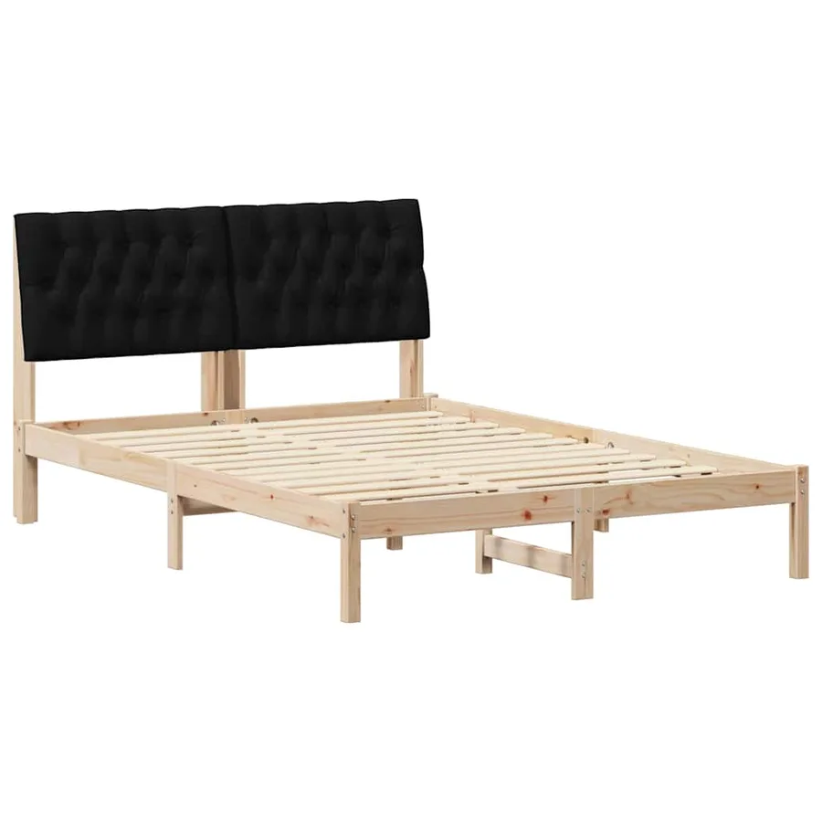 Cadre de lit avec tête de lit rembourrée Marron 135 x 190 cm - 2