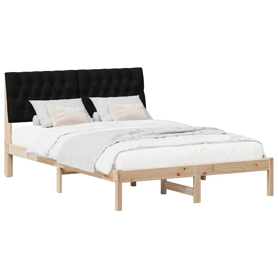 Cadre de lit avec tête de lit rembourrée Marron 135 x 190 cm - 3