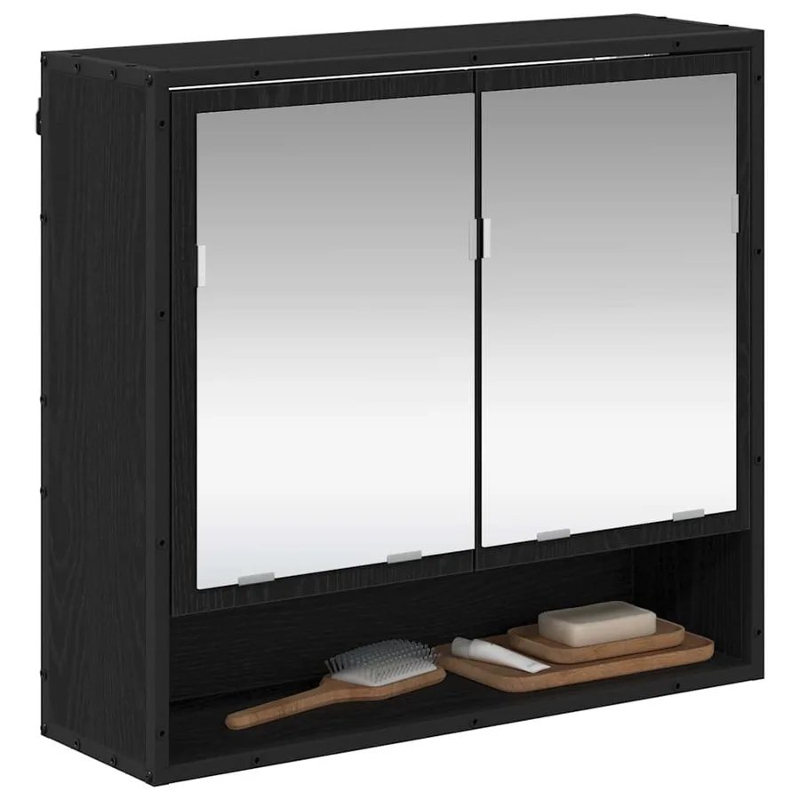 Étagère Murale avec étagère Chêne noir 65 x 20 x 60 cm - 3