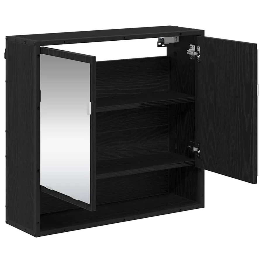Étagère Murale avec étagère Chêne noir 65 x 20 x 60 cm - 5