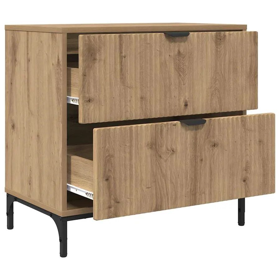 Table de chevet chêne artisanal 63,5 x 36 x 61 cm - 5