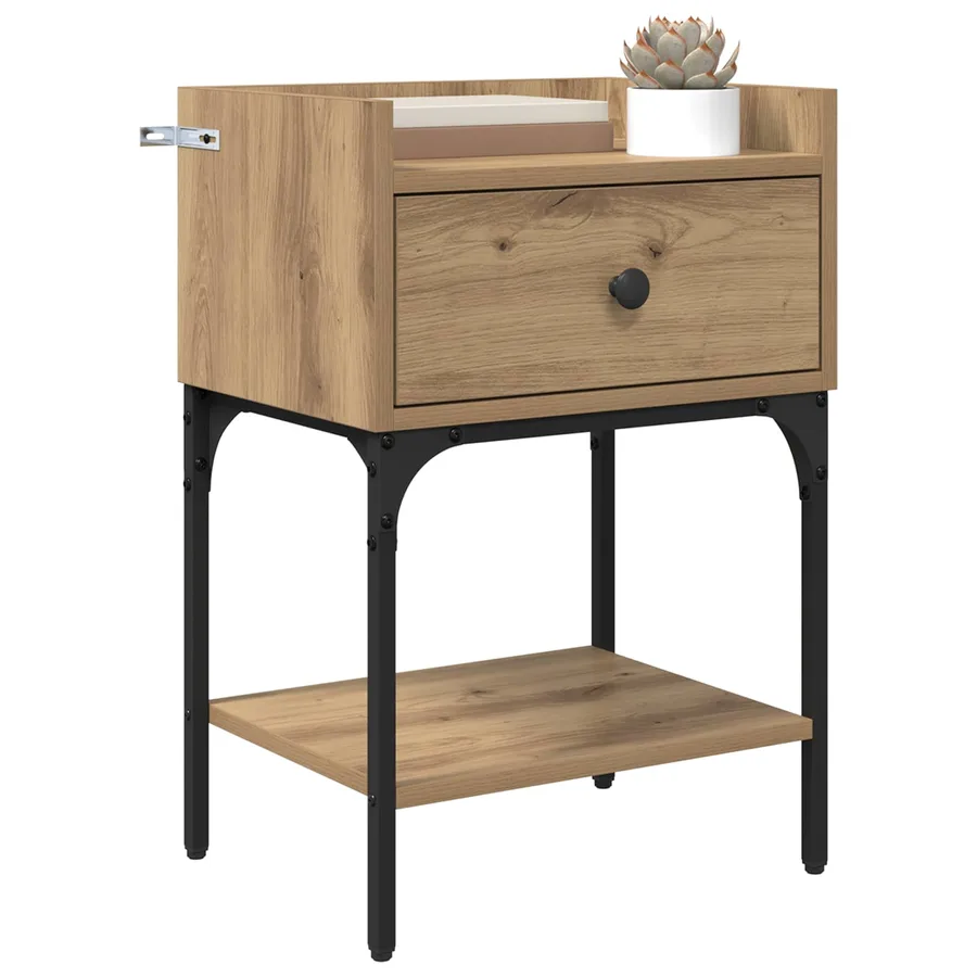 Table de chevet 2 pc Chêne artisanal 40 x 29 x 60 cm - 3