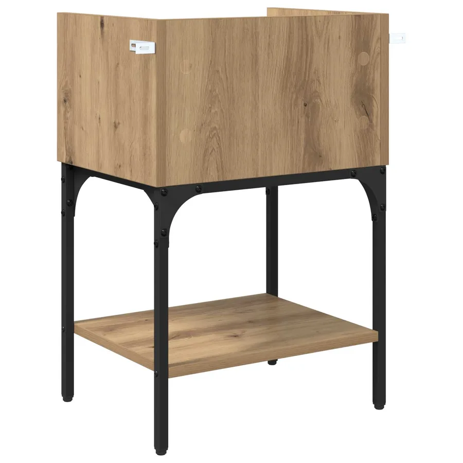 Table de chevet 2 pc Chêne artisanal 40 x 29 x 60 cm - 9