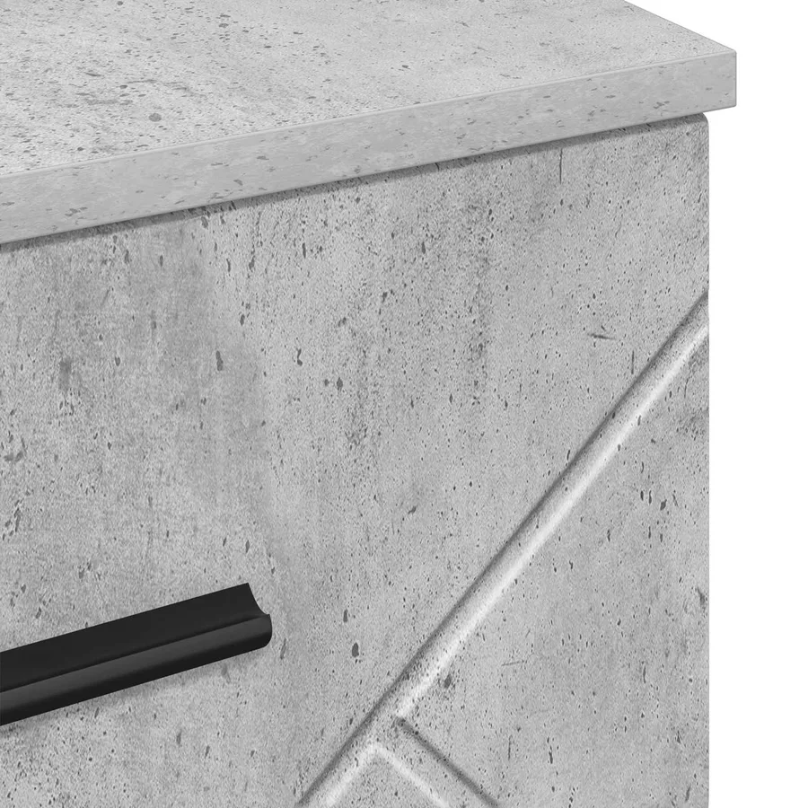 Cabinet de chevet Gris béton 38 x 38 x 66 cm Bois d'ingénierie - 10