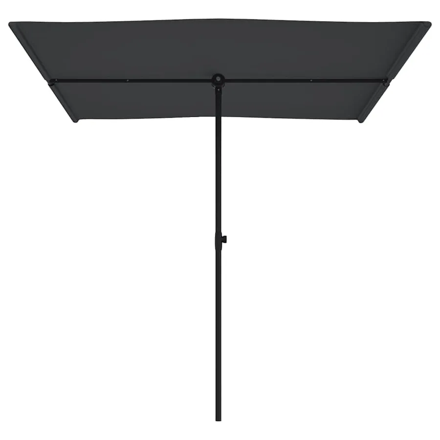 Parasol de jardin avec mât en aluminium 2x1,5 m Noir - 4