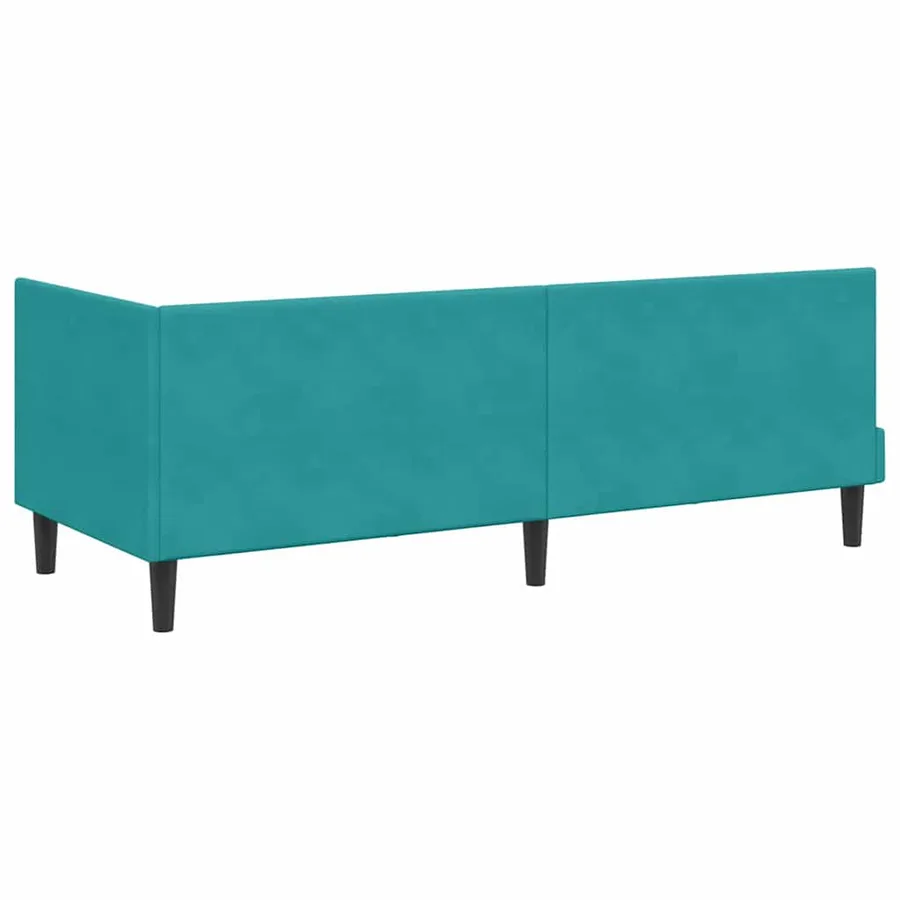 Cadre de lit d'angle avec matelas 2 pcs Turquoise Velours - 9