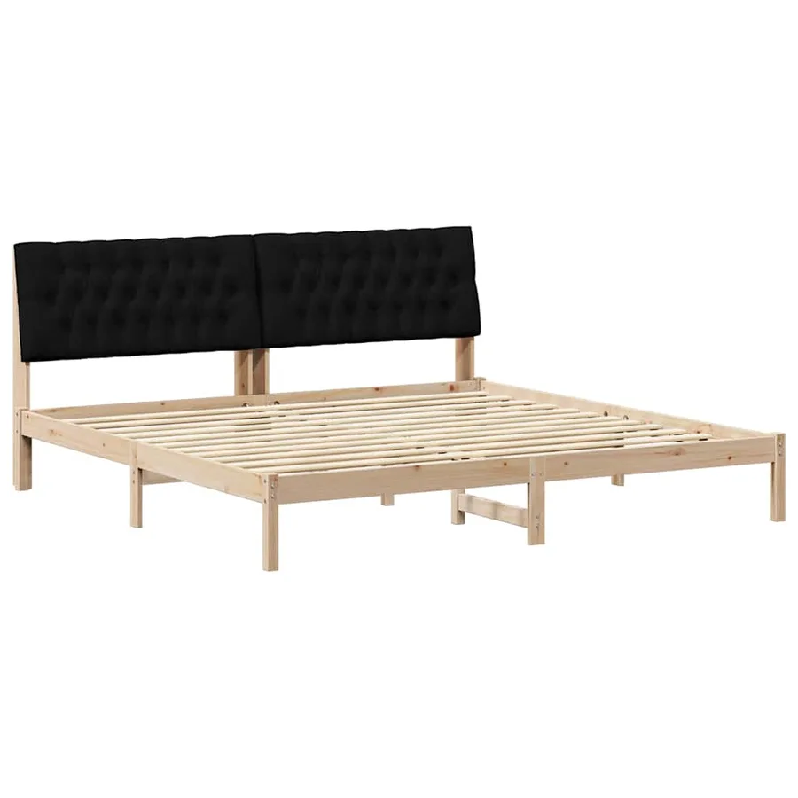 Cadre de lit avec tête de lit rembourrée Marron 200 x 200 cm - 2