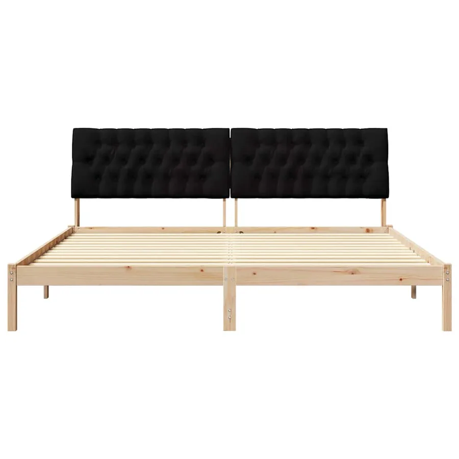 Cadre de lit avec tête de lit rembourrée Marron 200 x 200 cm - 5