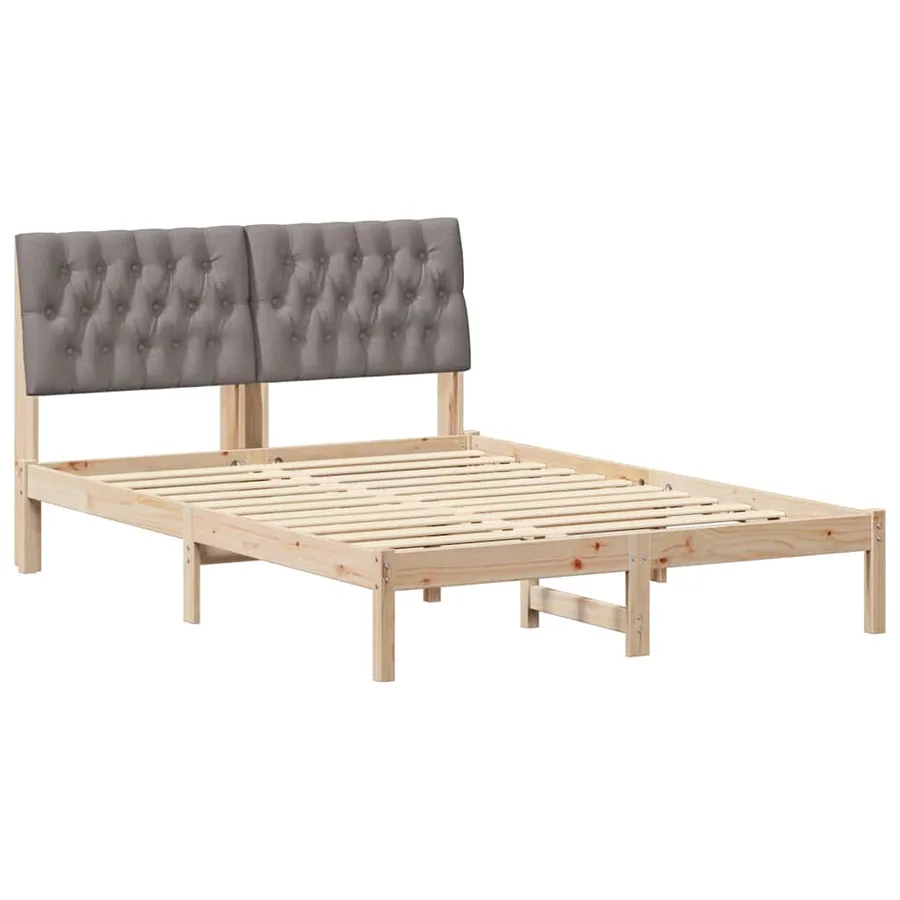 Cadre de lit avec tête de lit rembourrée Marron 150 x 200 cm - 2
