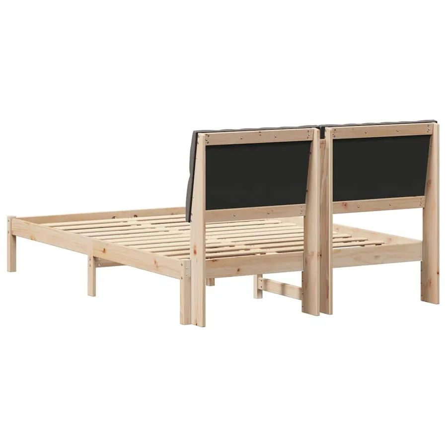 Cadre de lit avec tête de lit rembourrée Marron 150 x 200 cm - 7