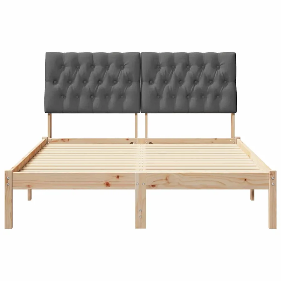 Cadre de lit avec tête de lit rembourrée Marron 150 x 200 cm - 5