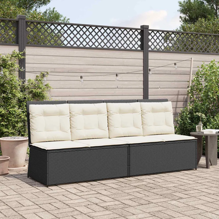 Banc de jardin Noir polyrotin