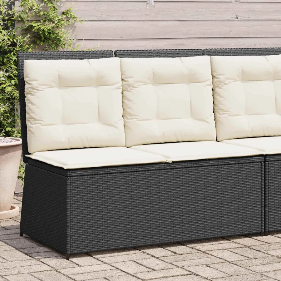 Banc de jardin Noir polyrotin - 3
