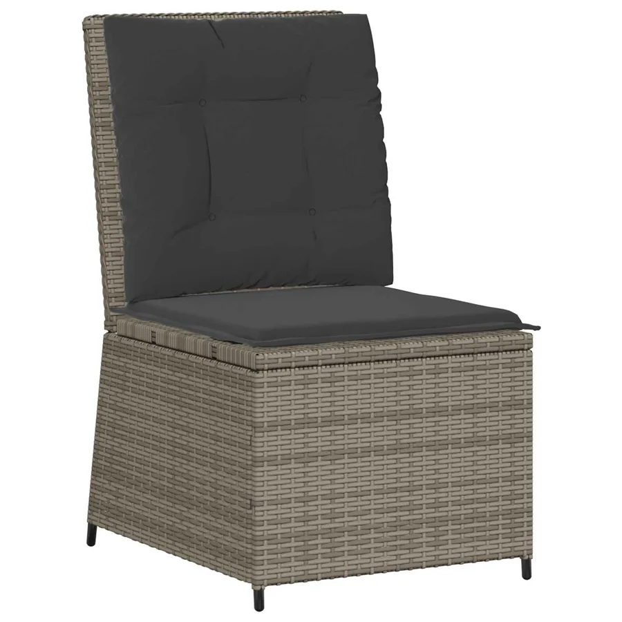 Canapé de jardin avec coussin Gris polyrotin - 2