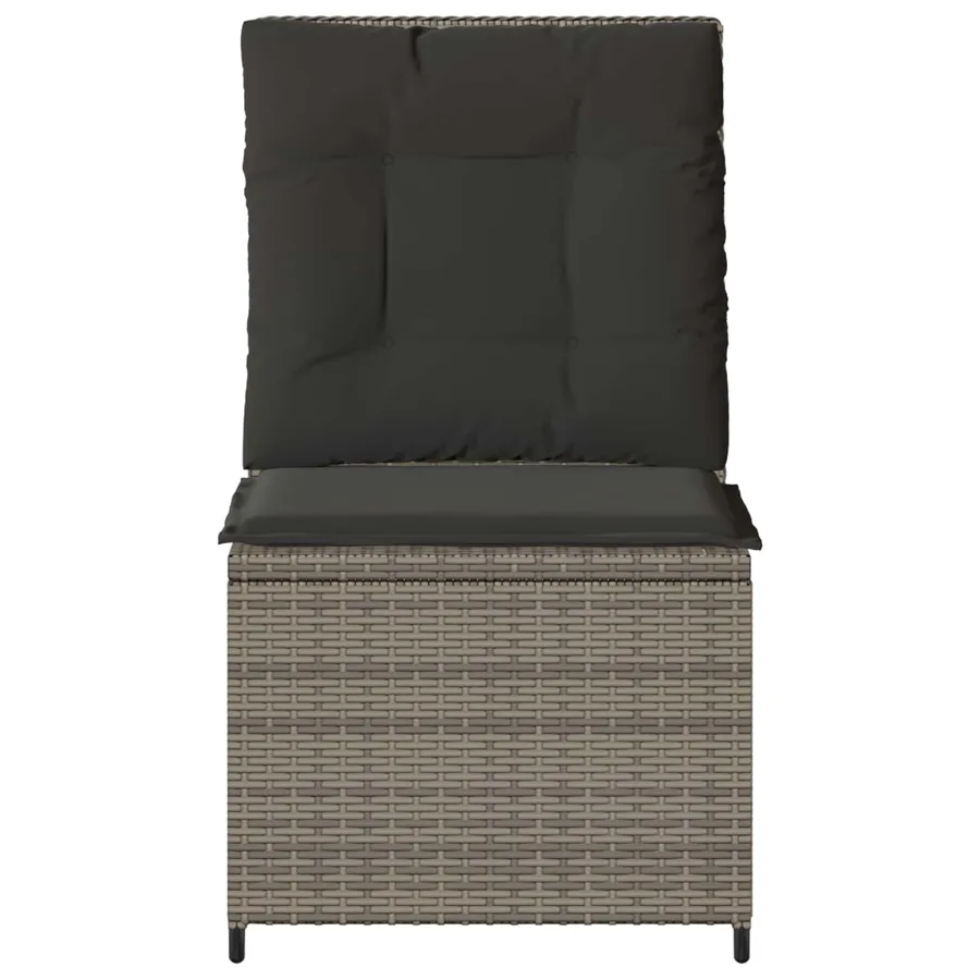 Canapé de jardin avec coussin Gris polyrotin - 4
