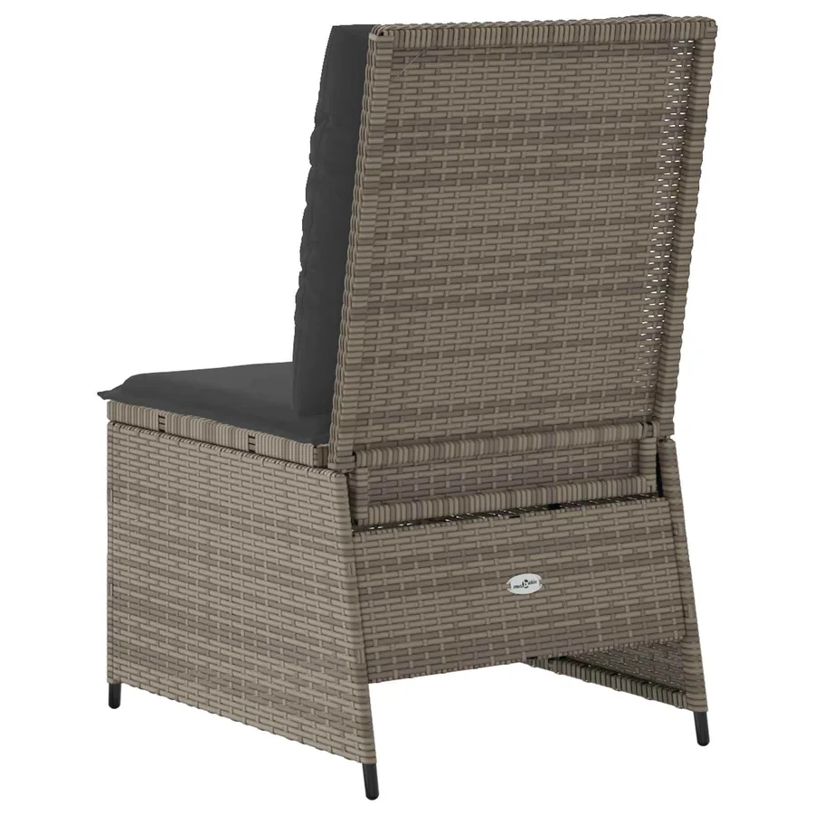 Canapé de jardin avec coussin Gris polyrotin - 6