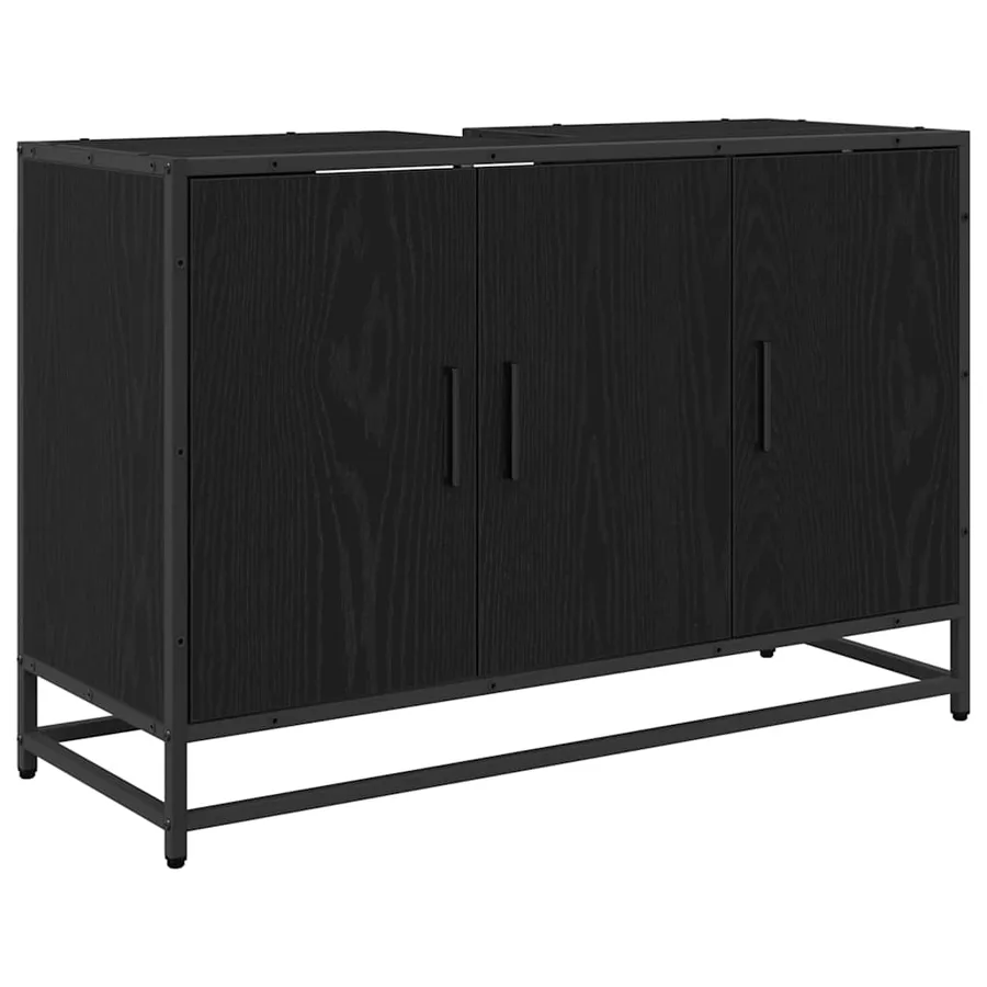 Ensemble de mobilier de salle de bain 4 pcs Chêne noir - 6