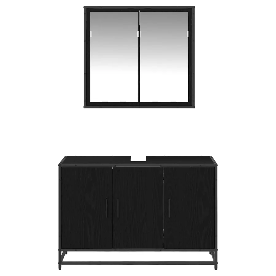 Ensemble de mobilier de salle de bain 2 pcs Chêne noir - 7