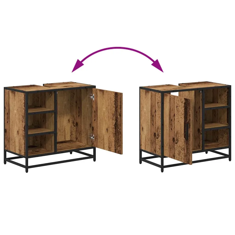 Ensemble de mobilier de salle de bain 2 pcs Bois Ancien - 14