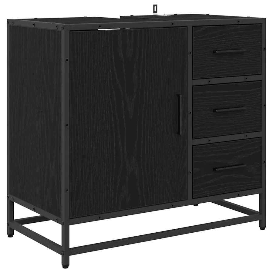 Ensemble de mobilier de salle de bain 4 pcs Chêne noir - 6