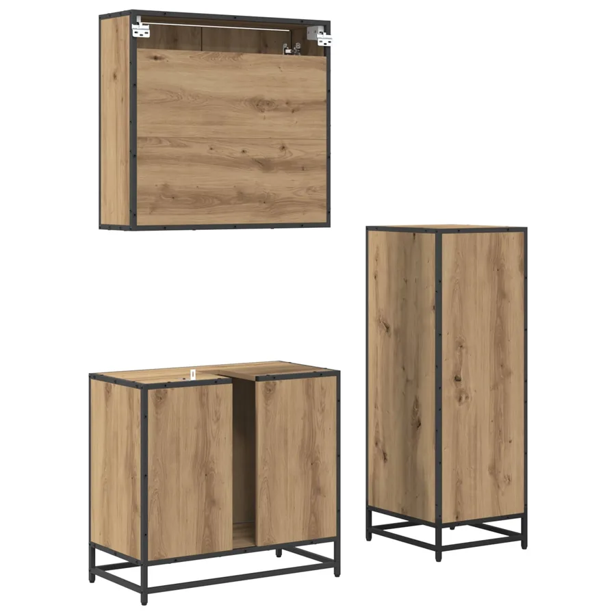 Ensemble de mobilier de salle de bain 3 pc Chêne artisanal - 10