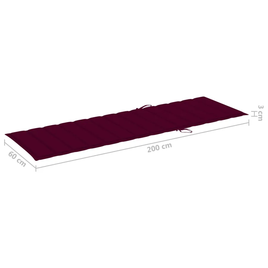 Chaise longue pliable avec coussin Bois d'acacia solide - 12
