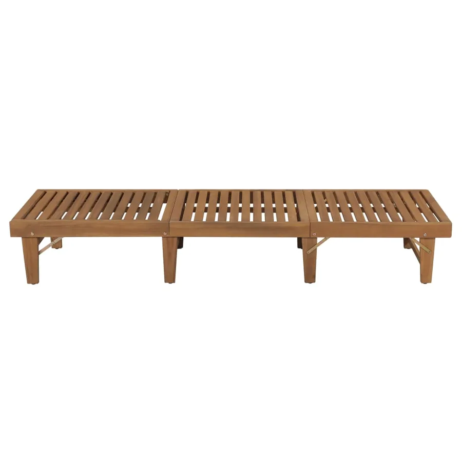 Chaise longue pliable avec coussin Bois d'acacia solide - 13