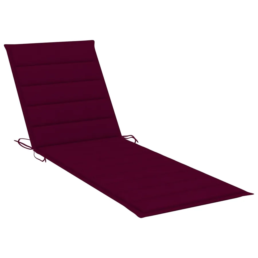 Chaise longue pliable avec coussin Bois d'acacia solide - 8