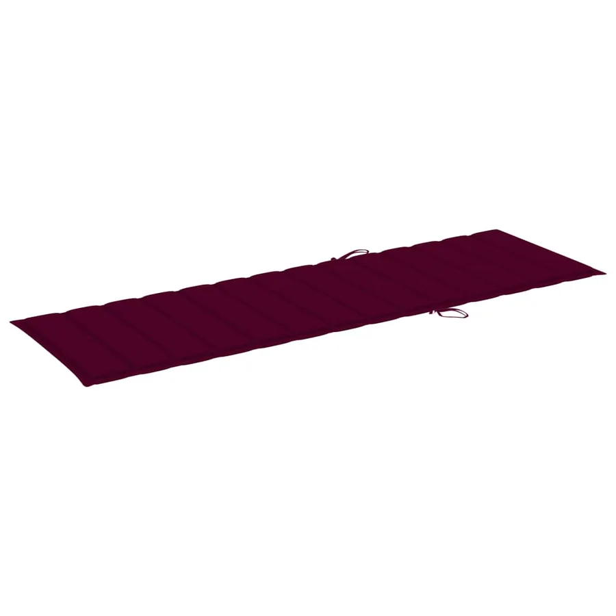 Chaise longue pliable avec coussin Bois d'acacia solide - 9