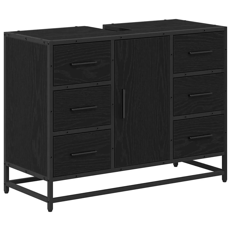 Ensemble de mobilier de salle de bain 2 pcs Chêne noir - 6