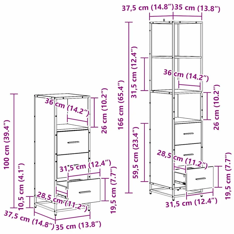 Ensemble de mobilier de salle de bain 4 pcs Bois Ancien - 17